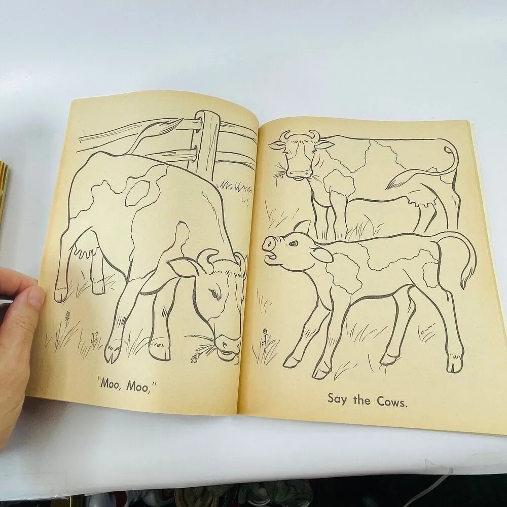 MacDonald's Farm Coloring Book 1971 Vintage Western Publishing Kids Uncolored